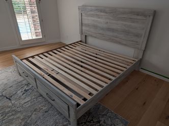 Ashley Furniture Bellaby King Bed Frame — Like New, Disassembled, Ready for Pickup