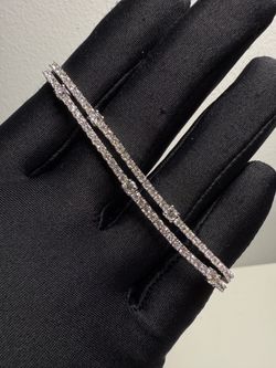 White Gold Loose Double Row Lab Diamond Bracelet – 4.59CT