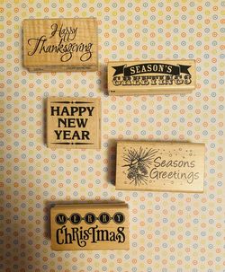 5pc Wooden Mount Sentiments Blocks