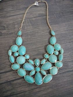 Turquoise statement necklace.