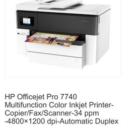 HP OfficeJet Pro 7740 Wide Format Printer/Scanner – Works Perfect