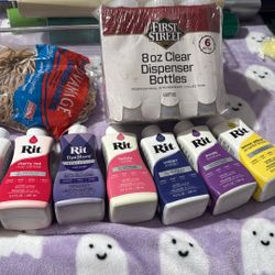 Rit Dye Rubber Banda And Dispenser Bottles