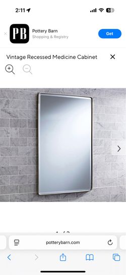 Pottery Barn Recessed Medicine Cabinet in Satin Nickel