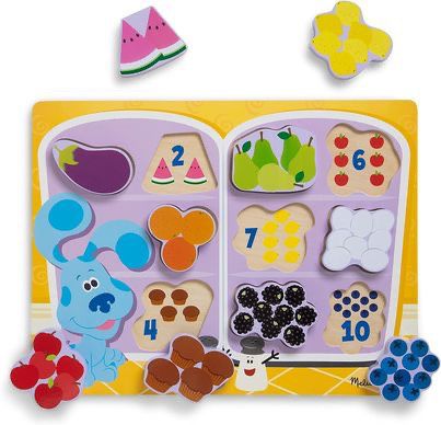 Melissa & Doug Blue's Clues & You! Wooden Chunky Puzzle - Fridge Food (10 Pieces) ⭐️NEW⭐️ CYISell
