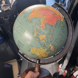 World globe with Wood  base  