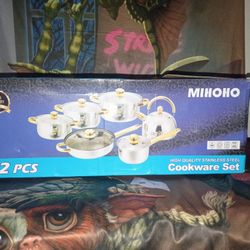 Mihoho High Quality Stainless Steel Cookware Set 12 Piece