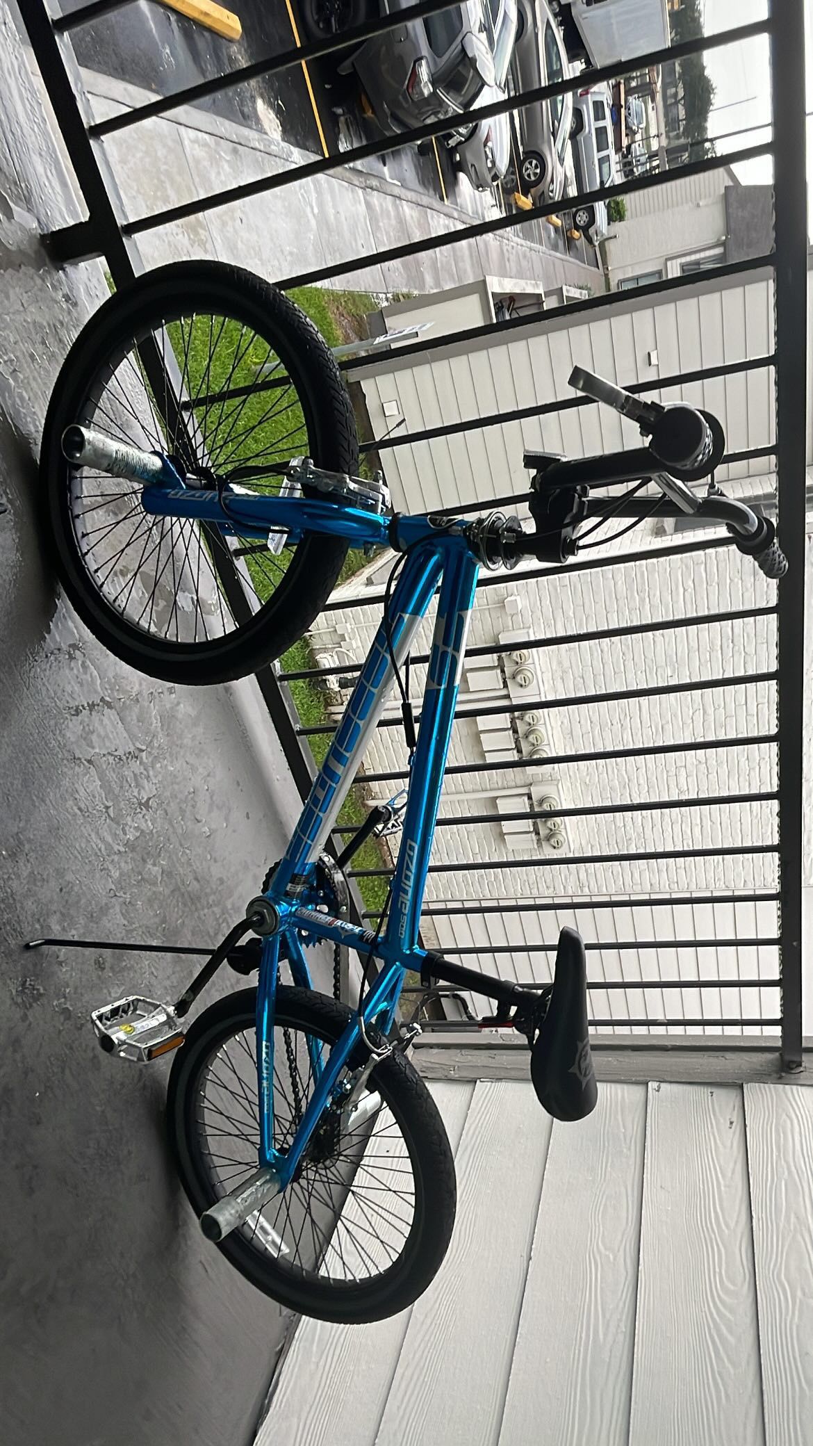 neon blue bike