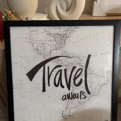 Framed Wall Art – “Travel Awaits”