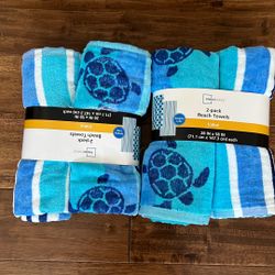 2 Pack Beach Towels, $5 For Each 2 Pack
