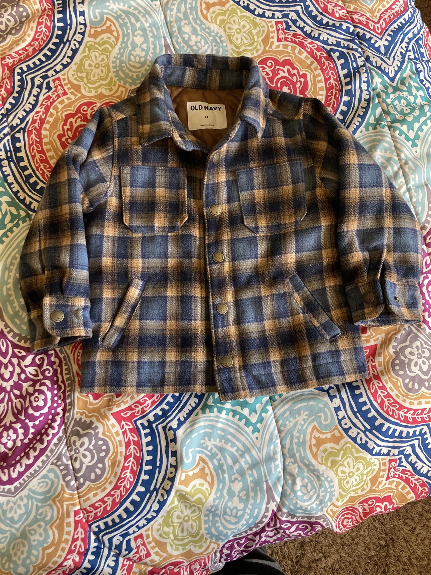 Old navy Blue And Brown Button Up Jacket