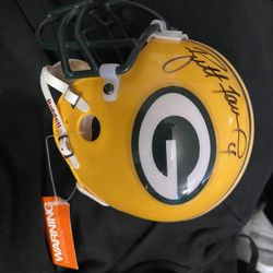 Mini Helmet Autographed By Brett Farve Authentic 