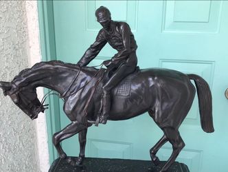 1hr sale only $1,000 Isidore Jules Bonheur France Stunning Bronze "A Jockey on Horse"
