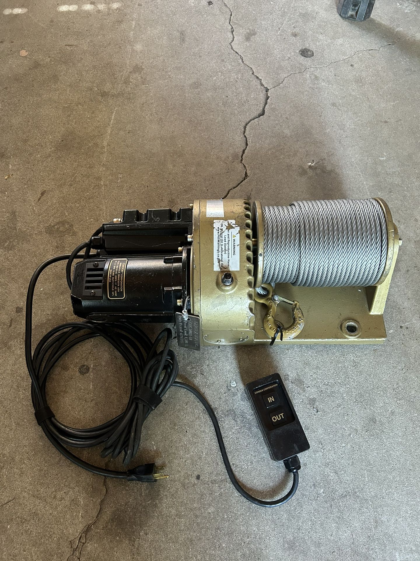 commercial winch cordem corporation golo
