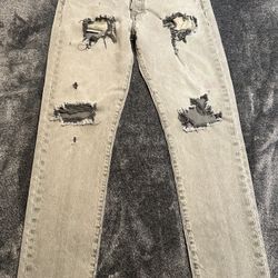 Distressed-Levis 501 CT Jeans Mens Size 29x32-Gray Slim Tapered Button Fly Charcoal Wash  💥Asking $24💥