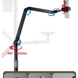 Phone Floor Stand for Recording Cell Phone Holder for Bed, Adjustable Tall Stand with Ultra-Long Extension 