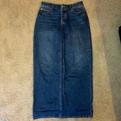Baggy Dark Wash Blue Jeans