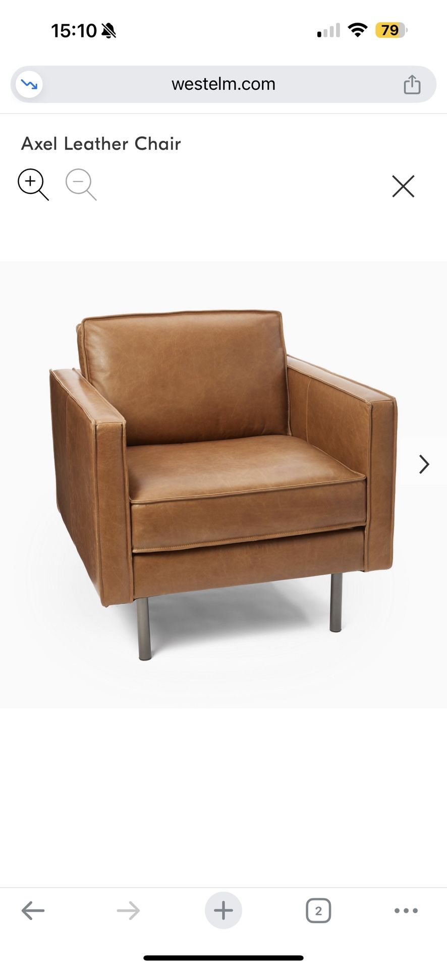 West Elm Axel Leather Chair
