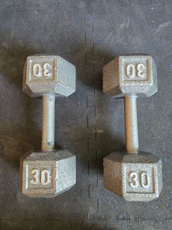 30lb Metal Hex Dumbbells