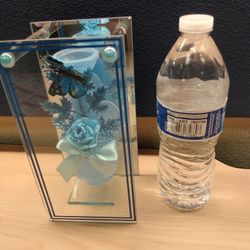 Turquoise Blue Flower Encased Vase