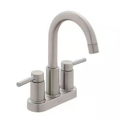 Glacier Bay Dorind 4 in. Centerset 2-Handle High-Arc Bathroom Faucet in Brushed Nickel