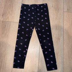Lucky Brand Black Butterfly Print Kids Capri Leggings