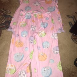 Kids size 10/12 cat rainbow sleepwear or pajamas