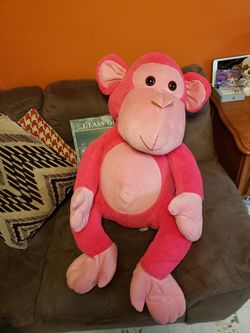 Large Stuffed Pink 🐒 Monkey