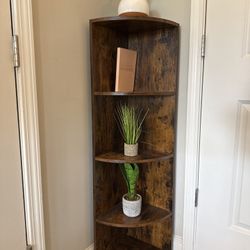 Rustic wooden corner shelf 
