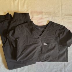 XXS Figs Charcoal Jogger Scrub Pants And Top