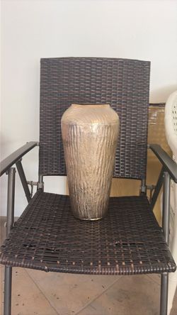Modern Metallic Gold Textured Decorative Vase