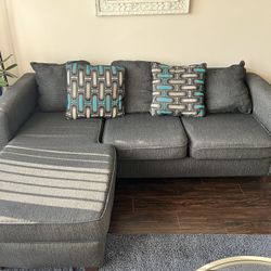 Gray Sectional with Reversible Chaise