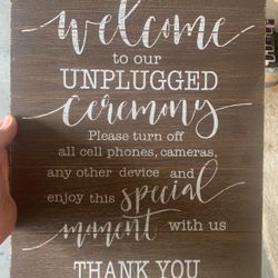 Unplugged Wedding Ceremony Sign