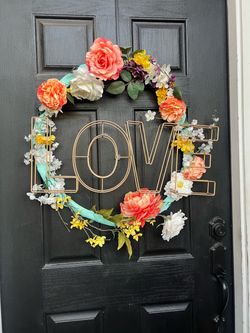 LOVE Floral Spring Wreath
