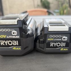 Ryobi 4Ah And 2Ah Batteries 