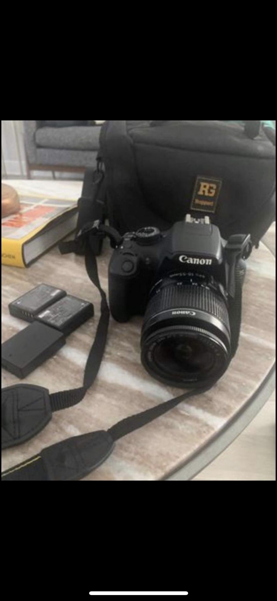 Canon EOS T5 With 4 Batteries & Bag