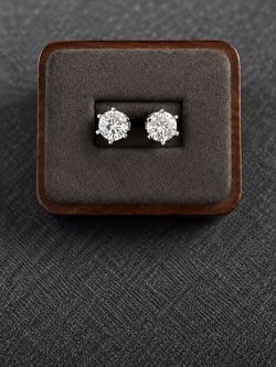 4 carat screw back 14 kt earrings white gold lab Diamond