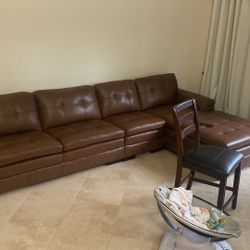 Genuine Leather Couch - Free Delivery