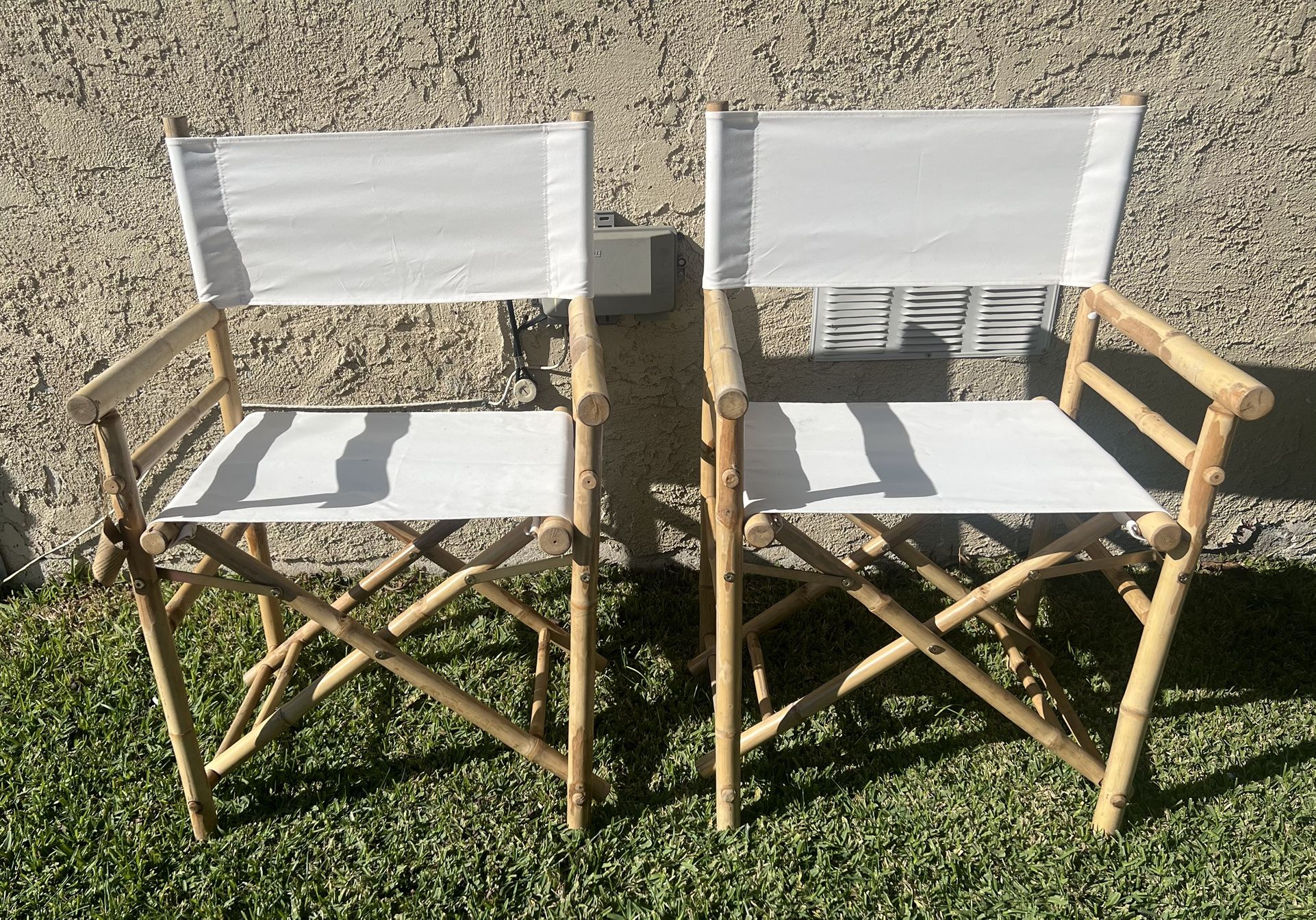 Set Of 2 Bamboo- Director Folding Chairs