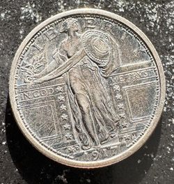 1917 D Type 1 Standing Liberty Quarter