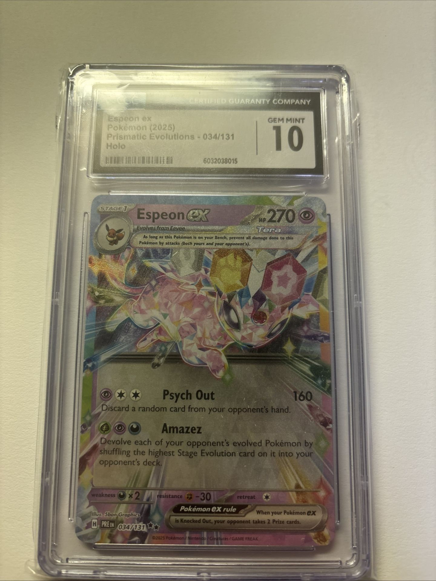 CGC 10 Espeon Ex Prismatic Evolution