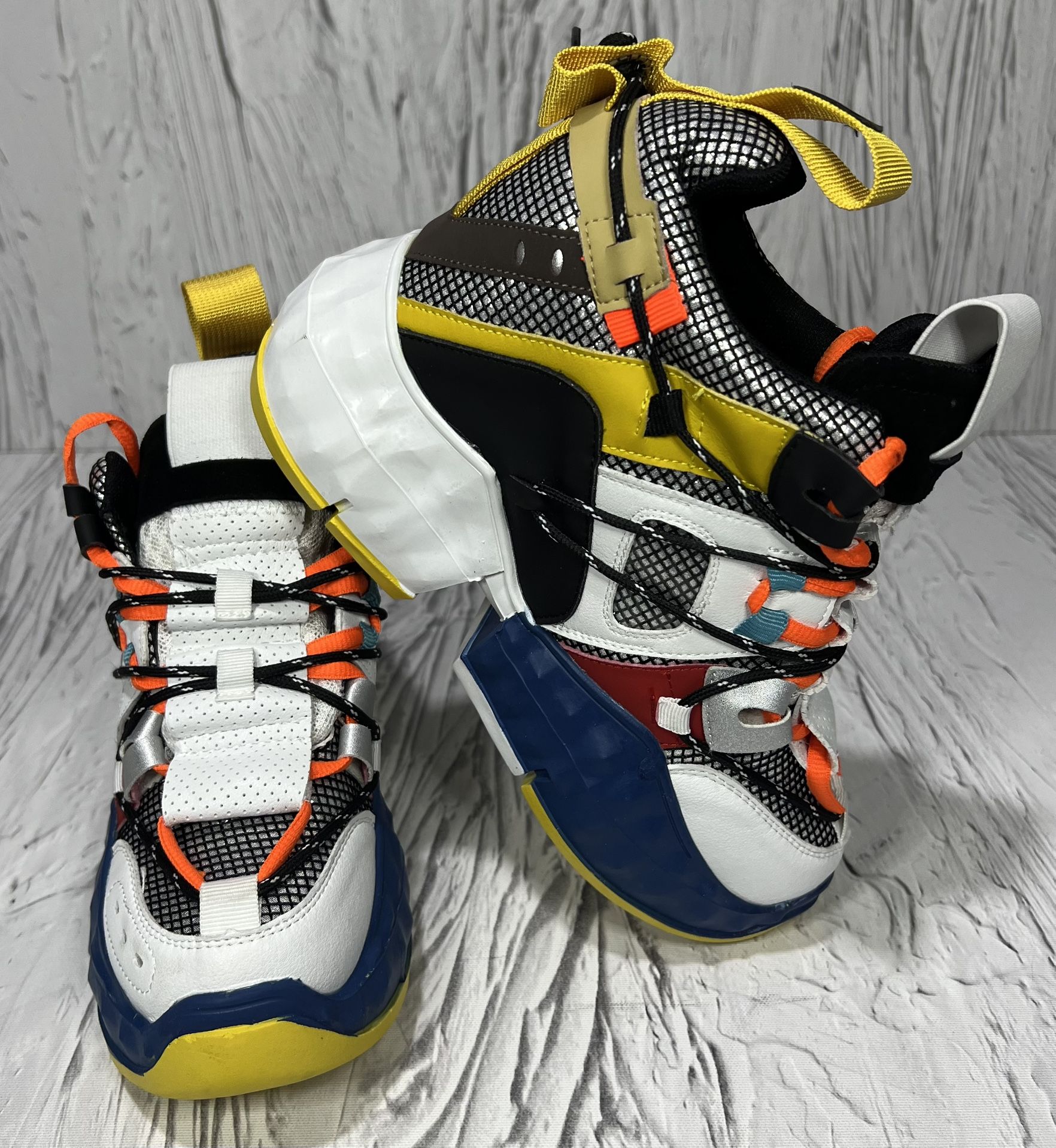 Anthony Wang Banana-03 Lace Up Hidden Wedge Size 8 Women's Fashion Sneakers