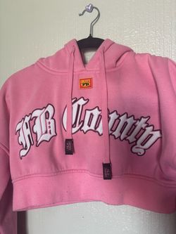 FB County pink cropped hoodie