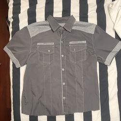 Vintage gray button up