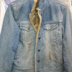 Vintage Denim and Fake Fur Jacket Wens Sizr