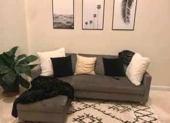 Grey Reversible Sectional Couch