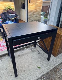 WORLD MARKET BLACK DESK WITH HAND MADE REMOVABLE HUTCH TOP