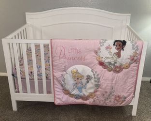 Lambs and ivy little princess bedding set, mobile and lamp