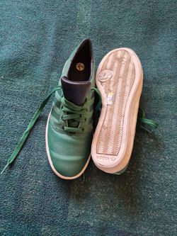 Adidas Green Leather Low-Top Sneakers