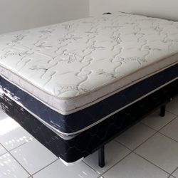NEW QUEEN PILLOW-TOP MATTRESS AND BOX SPRING - 2PC