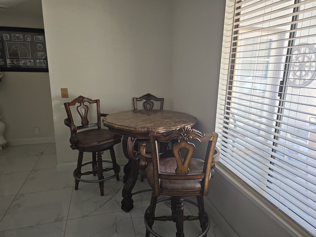 Leather Stools, Table